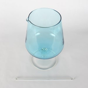 Vintage Blue Glass Pitcher with Stirrer image 7