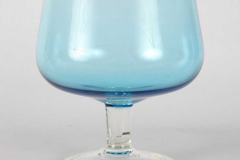 Vintage Blue Glass Pitcher with Stirrer image 9