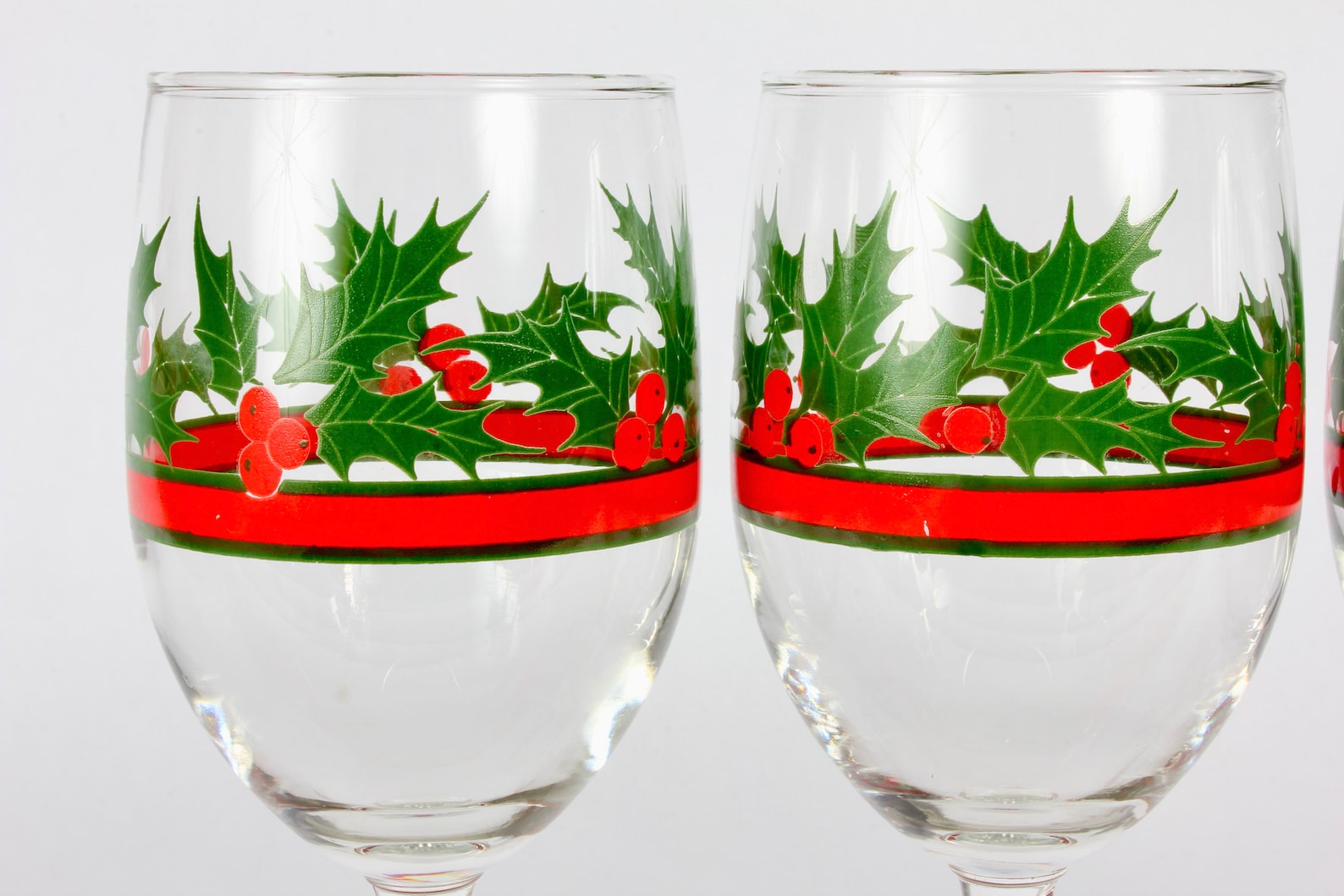 Vintage Libbey Christmas Wine Glasses Wine Glassware Home Etsy