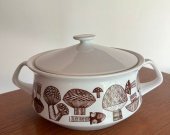 Vintage Kaj Franck Mushroom Casserole With Lid Porcelain Finland