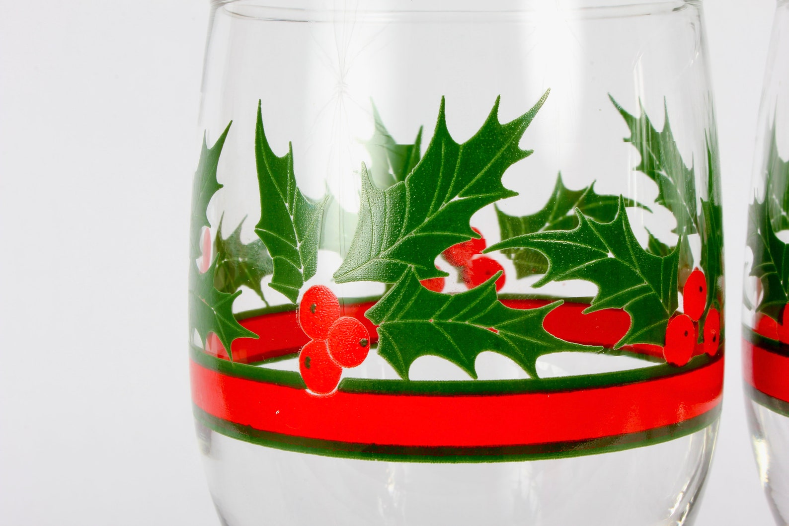 Vintage Libbey Christmas Wine Glasses Wine Glassware Home Etsy