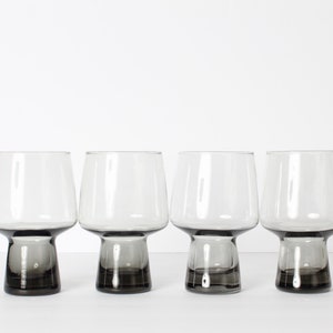 Libbey Glassware, Vintage Glassware, Mid Century Glassware, Libbey, Smoked Black Glasses, Mid ...