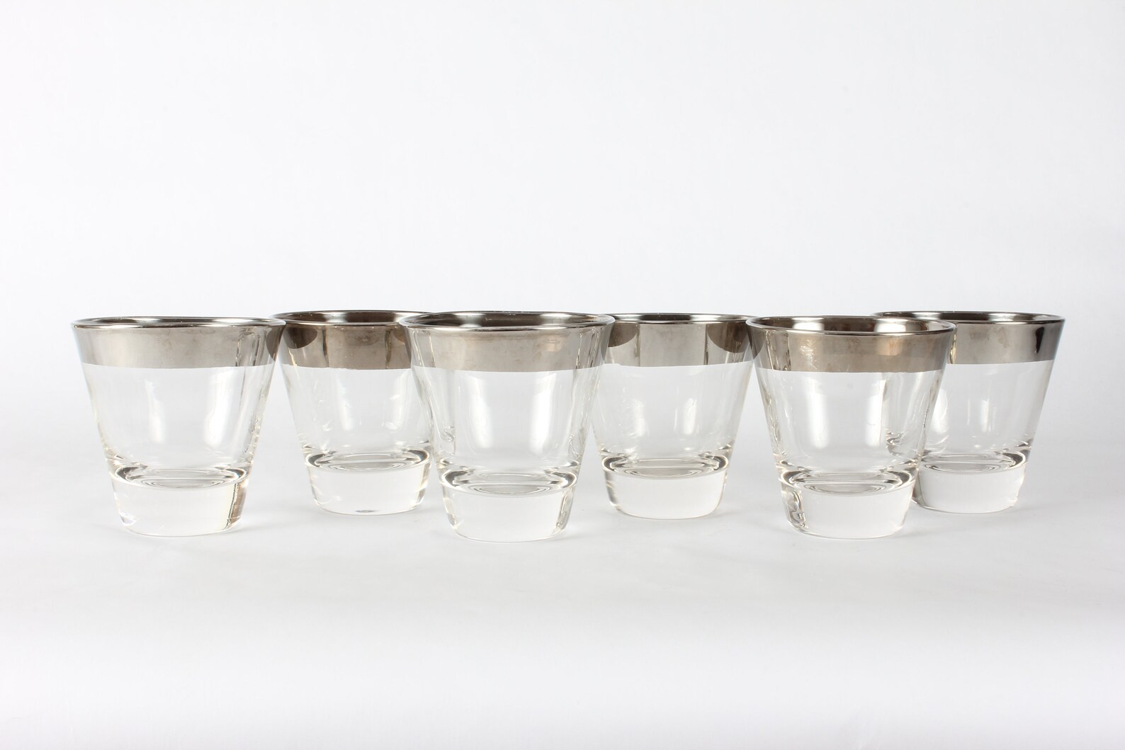 Vintage Silver Rim Shot Glassware Shot Glasses Silver Rim Etsy