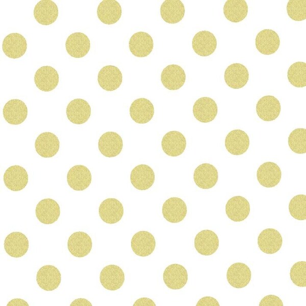 Metallic Gold, Quarter Dot, White, Michael Miller Glitz, Quilting Cotton, 1 Yard