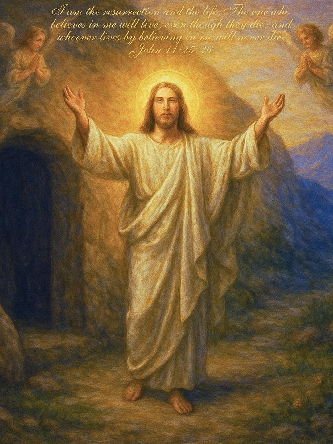 He Is Rising Jesus Resurrection With Bible Verse | Christian Wall Art | He is Risen ...