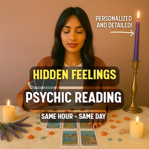 Hidden Feelings Psychic Reading - Same Hour, True Intentions, Tarot Card Reading, Energy Connection, Exact Thoughts Reading, Hidden Desires