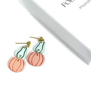 Handmade Pumpkin & Squash Earrings: Fall Harvest Dangle Jewelry