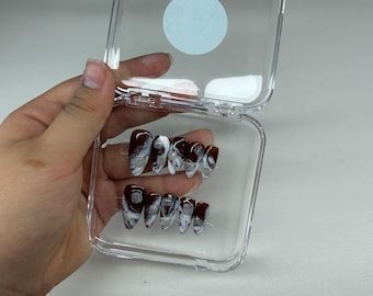 Uñas de café helado hechas a mano / Cubitos de hielo 3D