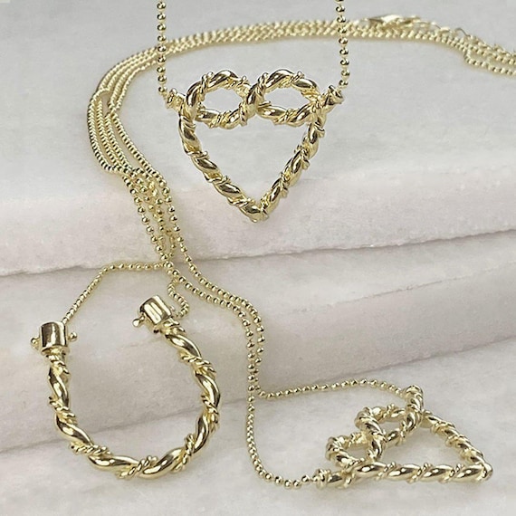 Lariat - Rope Twist Horseshoe Necklace in Gold - Etsy