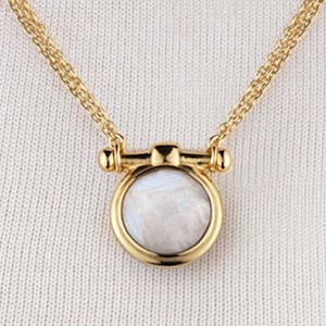 Trensenkette aus Mondstein: 14K Gold Vermeil Schmuck