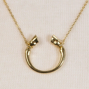 Cavallo - Horseshoe Equestrian Necklace in Gold
