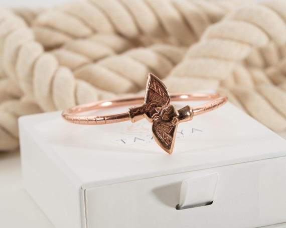 Vintage copper Egyptian Revival Nefertiti Bangle