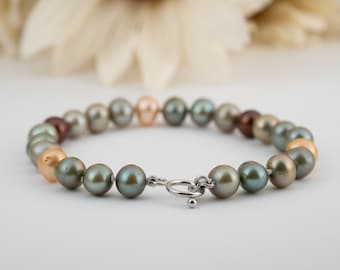 Green Multi Color Freshwater Pearl Bracelet