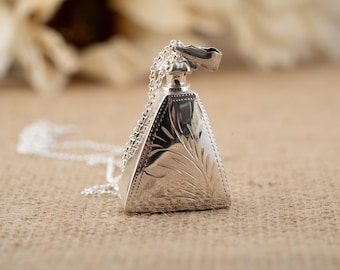 Vintage Sterling Silver Perfume Bottle Pendant Necklace