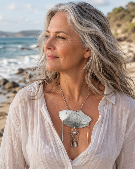 Big Fish Pendant Necklace | Boho Coastal Necklace