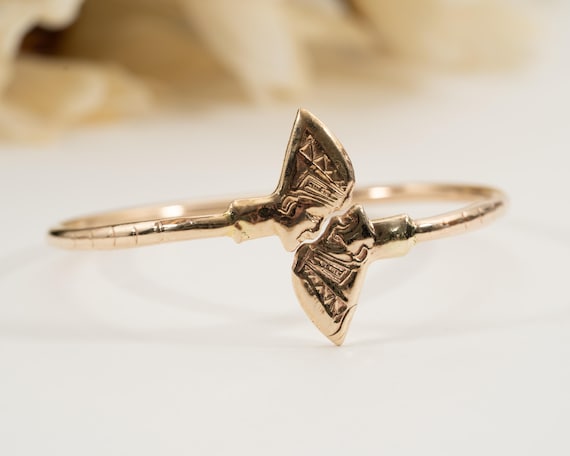 Vintage Brass Egyptian Revival Nefertiti Bangle