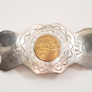 Vintage Tin & Brass Hair Clip – Artisan Folk Art Barrette