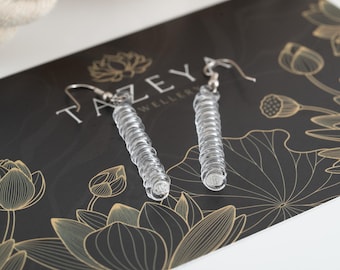 Vintage Handblown Glass Spiral Earrings