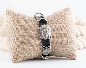 Southwestern Native Style Leatherette Bracelet | Western Boho Cuff