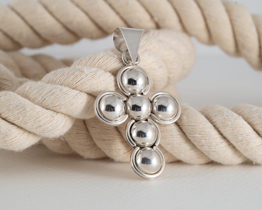 Vintage Taxco Sterling Silver Cross Pendant | 925 Mexican Silver Cross ...