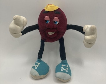 Applause 1988 VINTAGE CALIFORNIA RAISINS Bendable Raisin 5" Plush Stuffed Toy
