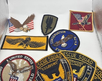 Vintage Mixed Lot of 9 Misc Eagle Themed Patches
