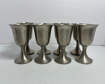 Web-Zinn Weingläser 8 Vintage 4.75 in Moderate Wear