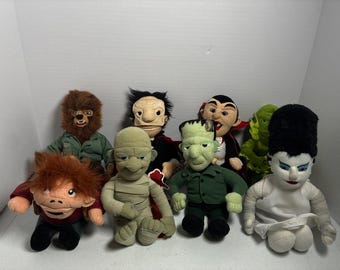 Universal Studios Monsters Stuffins 8" pluche set van 8 CVS, exclusief VTG HTF 1999