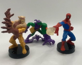 Marvel/Disney Heroclix Lot Of 3 - Spider-Man/Sabertooth/Green Goblin 2006
