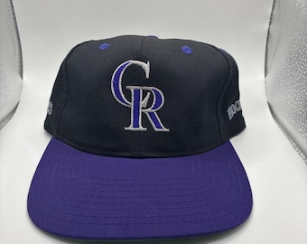 Vtg 90s Colorado Rockies Twins Enterprise Embroidered Spellout Snapback Hat Cap