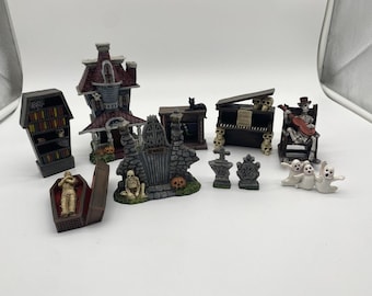 Halloween Goth Dollhouse Resin Decor Collections Etc 10pcs Vintage