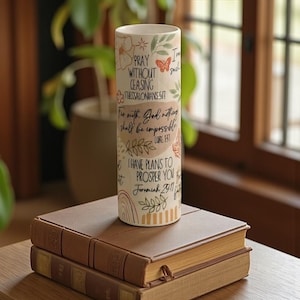 20 oz Bible verse tumbler/ Stainless steel tumbler with lid and straw/ Inspirational gift