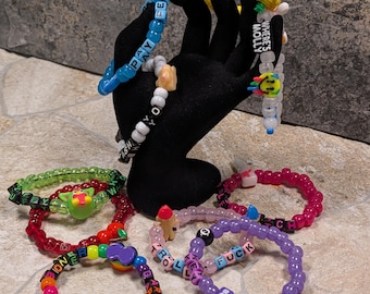 Filthy Kandi Bracelets: Raver Rebel Statement Jewelry (10-Pack Random Words/Phrases )