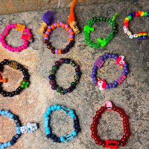 Filthy Kandi Bracelets: Raver Rebel Statement Jewelry (10-Pack Random Words/Phrases ) 画像 7