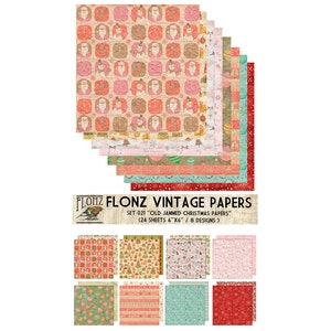 Scrapbooking Craft Paper Pack (24pcs 6"x6") FLONZ 021 Jammed Christmas Papers