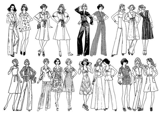 Girl Black Dress Sketch FLONZ vintage unmounted acrylic Clear stamp 2.5/"x3/"