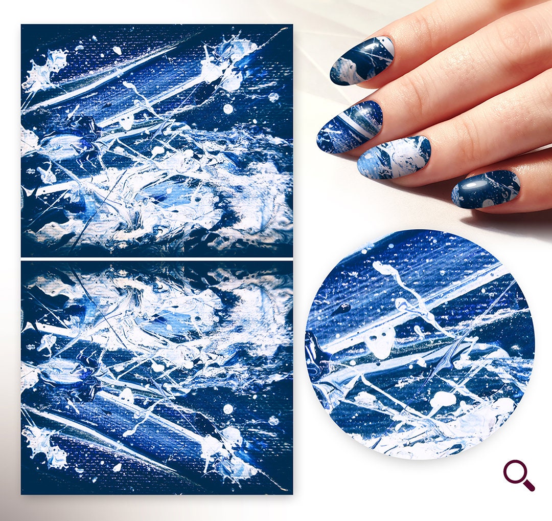 Abstract Stenciled Nail Art with Texture