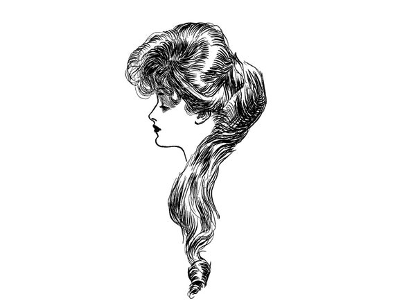 Gibson Girl Vintage Portraits Engraving Clear Stamps