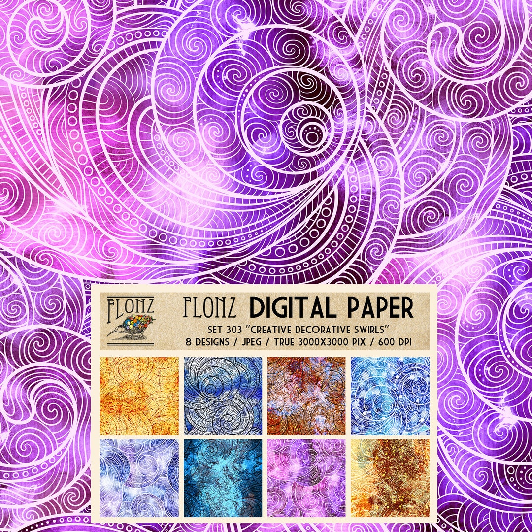DIGITAL PAPER Set ~ 8 Designs 3000x3000 Pixels 600 Dpi ~ Creative ...