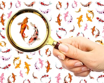 Nail Decals (5 sheets) Colorful Koi Fish, Yellow, Pink, Orange FLONZ 101-009