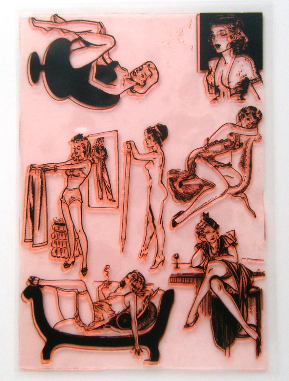 Naked Lady FLONZ Vintage Rubber 2.5/"x3.5/" Clear Stamp