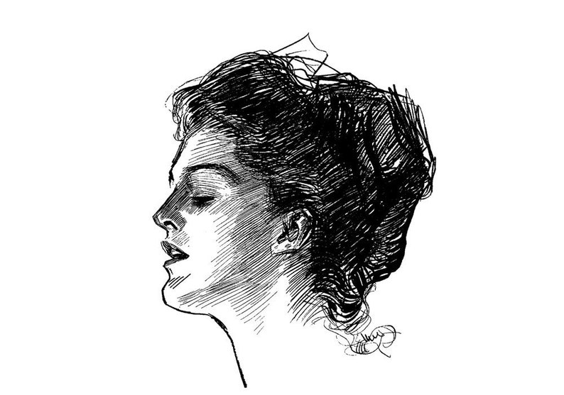 Gibson Girl Vintage Portraits Engraving Clear Stamps