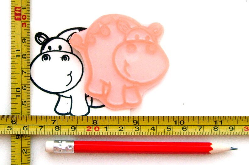 Cute hippo FLONZ Clear stamp clingy acrylic