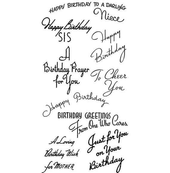 happy birthday prayer wishes greeting clear stamps lot um etsy