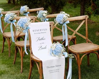 Memorial Wedding Chair Sign, Reserved Banner for Loved Ones, In Loving Memory Sign, Ceremony Tribute, Wedding Aisle Decor, Rustic Accent