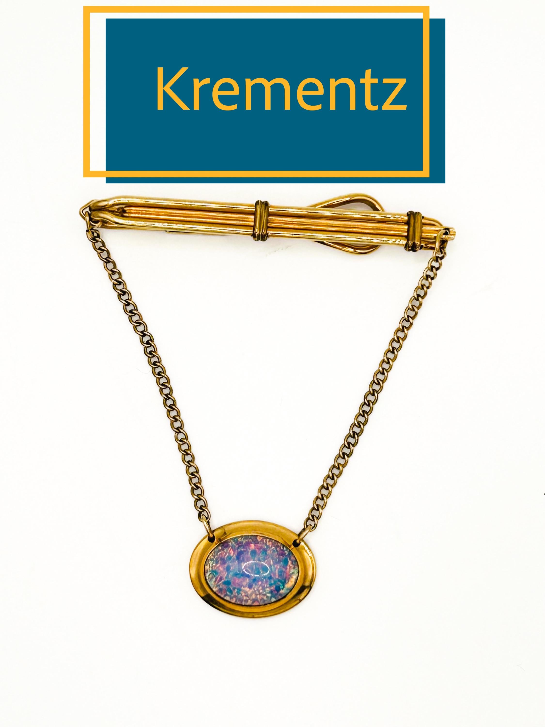 Opal Tie Clip Gold 14k - Etsy display picture 1