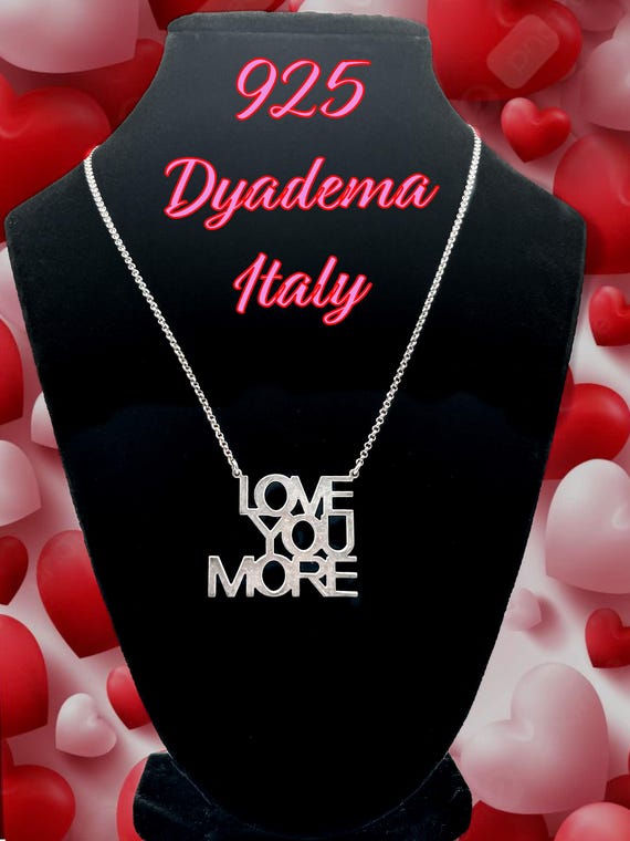 Dyadema Sterling Silver 'Love You More' Necklace