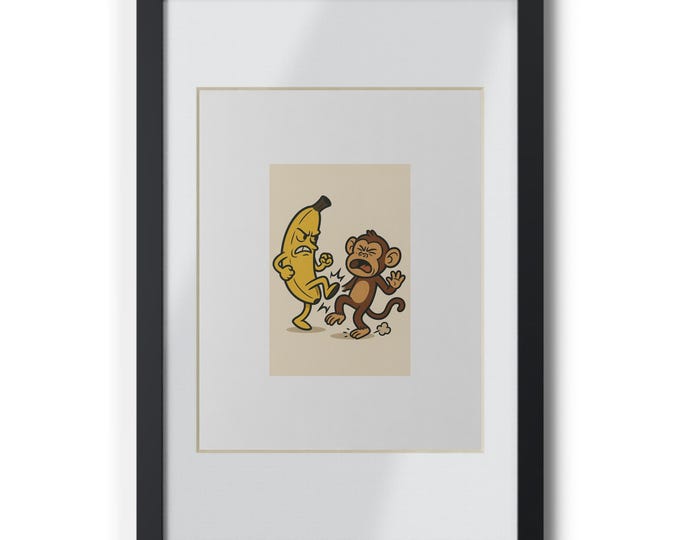 Angry Banana and Monkey Framed Poster