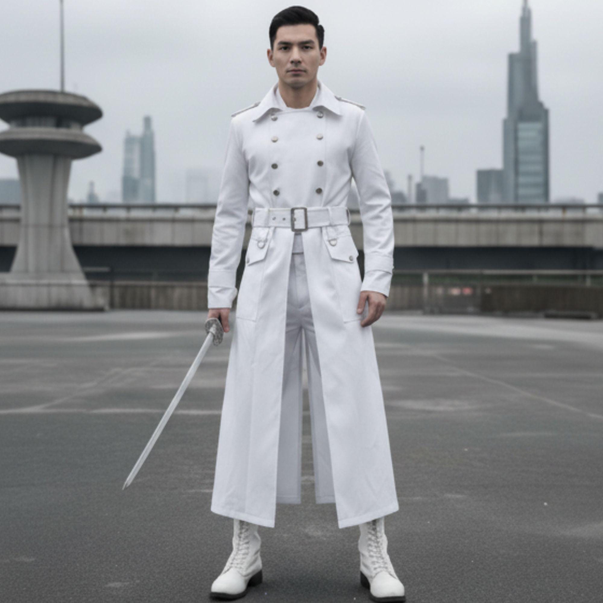 White Military Coat - Etsy