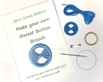 Dorset button kit bow turquoise -  Gini winner Kirstie’s Handmade Christmas